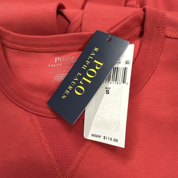 Polo Ralph Lauren Men's Size Small Red Double Knit Raised Logo Pullover Sweater - Picture 7 of 7
